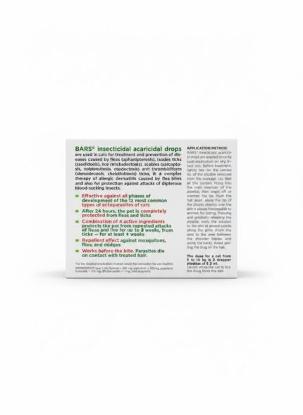 Bars for cats - spot-on one pipette